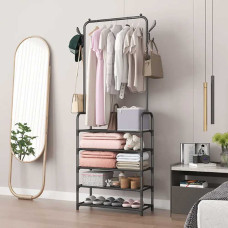 Підлоговий рейл для одягу Clothes Rack Up з полицями для взуття 170×60×26 см Підлоговий рейл для одягу Clothes Rack Up з полицями для взуття 170×60×26 см