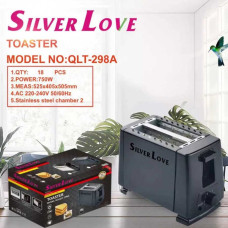 Побутовий електротостер на 2 скибочки Silver Love QLT-298A - чорний тостер 750 Вт зі звуковим сигналом Побутовий електротостер на 2 скибочки Silver Love QLT-298A - чорний тостер 750 Вт зі звуковим сигналом