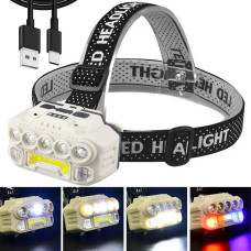 Налобний світлодіодний ліхтар HX 817 COB+5LED із сенсором та акумулятором — Ліхтар на голову Налобний світлодіодний ліхтар HX 817 COB+5LED із сенсором та акумулятором — Ліхтар на голову