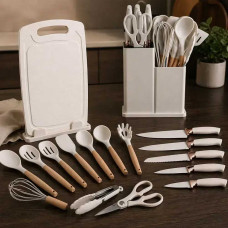 Кухонний комплект Kitchen Set з 19 предметів (білий колір) — Набір аксесуарів для кухні Кухонний комплект Kitchen Set з 19 предметів (білий колір) — Набір аксесуарів для кухні