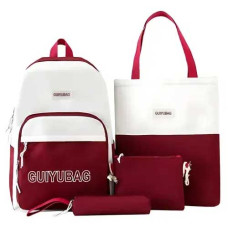Комплект 4 в 1 для школи GUIYUBAG MFG-2-613 червоно-білий — Дитячий рюкзак з сумкою, клатчем та пеналом Комплект 4 в 1 для школи GUIYUBAG MFG-2-613 червоно-білий — Дитячий рюкзак з сумкою, клатчем та пеналом