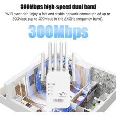 Потужний Wi-Fi ретранслятор 2.4G з 6 зовнішніми антенами — Підсилювач інтернет-сигналу для великих приміщень Потужний Wi-Fi ретранслятор 2.4G з 6 зовнішніми антенами — Підсилювач інтернет-сигналу для великих приміщень
