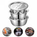 Компактний набір-матрьошка 3в1 зі сталі для миття та нарізки 10133 