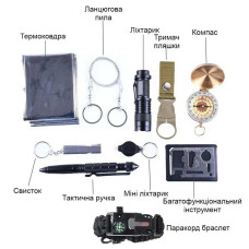 Похідний набір 10 в 1 Emak ST-10 у герметичному пластиковому кейсі для виживання Похідний набір 10 в 1 Emak ST-10 у герметичному пластиковому кейсі для виживання