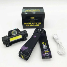 Акумуляторний ліхтарик налобний BL-1898 (7476 SENSOR) COB+XPE з магнітом і USB