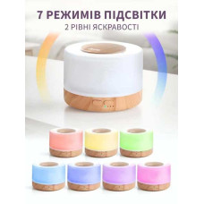 Безшумний зволожувач повітря 700 мл з функцією аромадифузора та LED-нічником 3в1